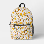 Sac À Dos Imprimé Triangles brun jaune sur arrière - plan rétro blan (Recto)
