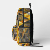 Sac À Dos Imprimé Triangles géométriques élégants or noir argent (Droite)
