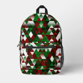 Sac À Dos Imprimé Triangles rouge et vert (Recto)