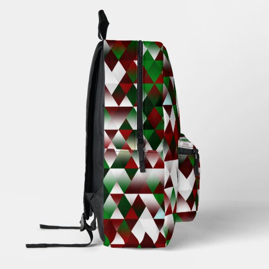 Sac À Dos Imprimé Triangles rouge et vert (Gauche)