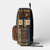 Sac À Dos Imprimé Tribal Ethnique Brun Or & Vert (Droite)