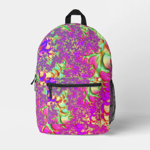 Sac À Dos Imprimé Trippy Funky Vibrant Neon Super Acide Trip Fractal