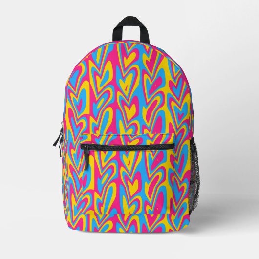 Sac À Dos Imprimé Trippy super Hachement Quirky Pansexual Fierté (Recto)
