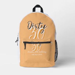 Sac À Dos Imprimé Triste trente orange blanc simple rétro annonce d'