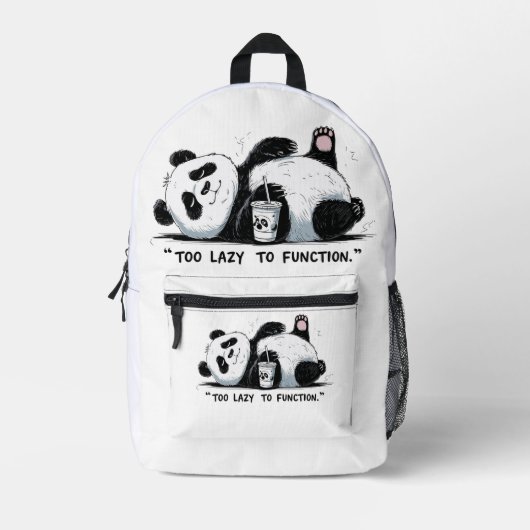 Sac À Dos Imprimé Trop azy pour fonctionner - Lazy Panda (Recto)