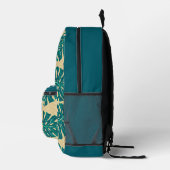 Sac À Dos Imprimé Tropical Palm Sarcelle Beige (Droite)