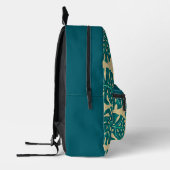 Sac À Dos Imprimé Tropical Palm Sarcelle Beige (Gauche)