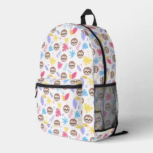 Sac À Dos Imprimé Tropical Sloth & Motif Feuille (Coin arrière droit)