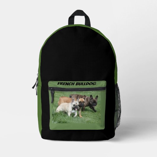 Sac À Dos Imprimé Trottes de Bouledogues Français French Bulldog (Recto)