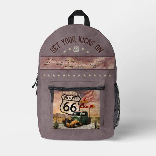 Sac À Dos Imprimé Trouvez vos coups de pied sur la route 66 (Recto)