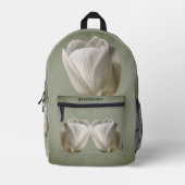 Sac À Dos Imprimé Tulipe simple et blanche personnalisée (Recto)