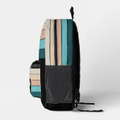 Sac À Dos Imprimé Turquoise Beige Turquoise Vert noir rayures (Droite)
