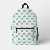 Sac À Dos Imprimé Turquoise Cute Elephant Motif (Recto)