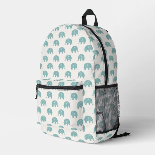 Sac À Dos Imprimé Turquoise Cute Elephant Motif (Coin arrière droit)