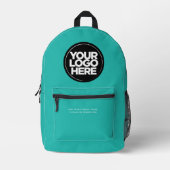 Sac À Dos Imprimé Turquoise | Logo et texte personnalisés (Recto)