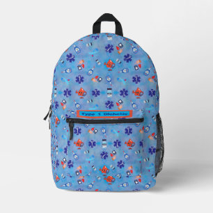 Sac À Dos Imprimé Type 1 ou 2 Impression colorée diabétique