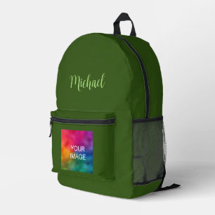 Sac À Dos Imprimé Typographie Nom Forêt personnalisée Vert Couleur s