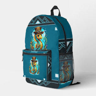 Sac À Dos Imprimé Un chevalier à vapeur mignon avec un casquette élé