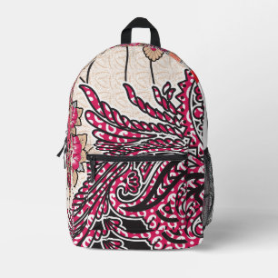 Sac À Dos Imprimé Un design cachemire décoratif avec rouge vif et ép