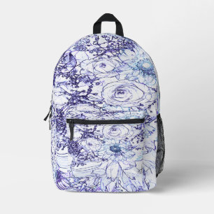 Sac À Dos Imprimé Un design classique blanc et bleu élégant