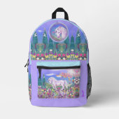 Sac À Dos Imprimé Un paradis mauve (Recto)