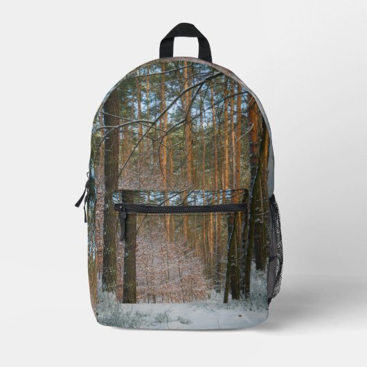 Sac À Dos Imprimé Une journée ensoleillée en hiver dans la pinède (Recto)