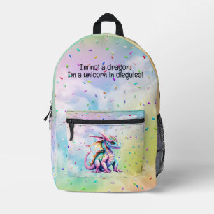 Sac À Dos Imprimé Unicorne sous forme déguisée - Dragon coloré et ar