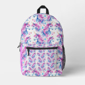 Sac À Dos Imprimé Unicornes Whimsical mignon Personnalisé (Recto)