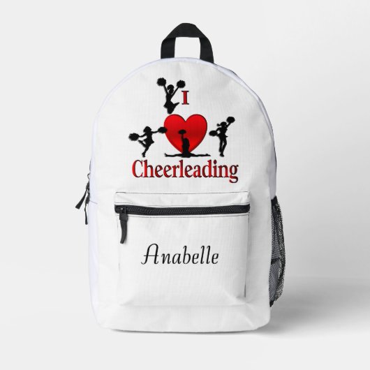 Sac À Dos Imprimé Unique I Heart Cheerleading Nom personnel (Recto)