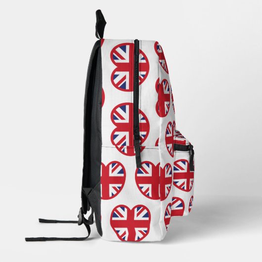 Sac À Dos Imprimé United Kingdom Union Jack Flag Heart (Gauche)
