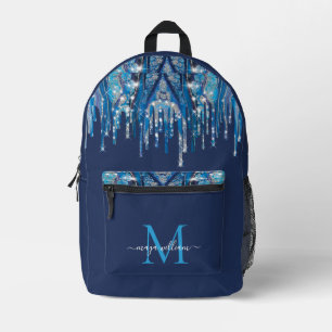 Sac À Dos Imprimé Unités de Parties scintillant Monogramme Novy Blue