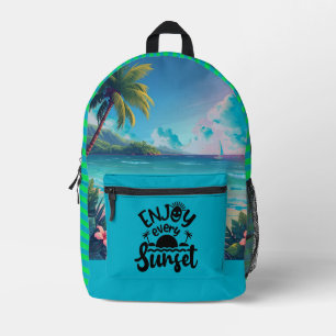 Sac À Dos Imprimé Vacances, Profitez de chaque coucher de soleil, Pl