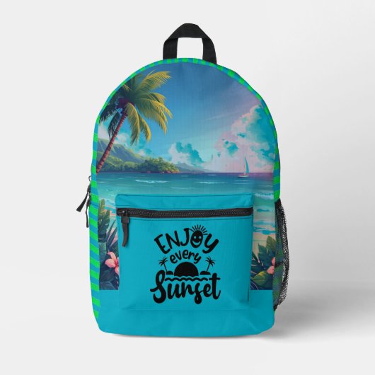 Sac À Dos Imprimé Vacances, Profitez de chaque coucher de soleil, Pl (Recto)