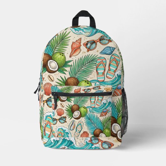 Sac À Dos Imprimé Vacances tropicales. (Recto)
