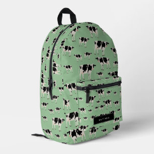 Sac À Dos Imprimé Vache ferme animal Motif Nom personnalisé École