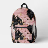Sac À Dos Imprimé Vachette noire rose or (Recto)