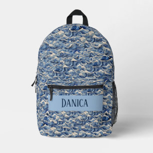Sac À Dos Imprimé Vagues Bleues