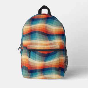 Sac À Dos Imprimé Vagues Rétro Colorées Vintage