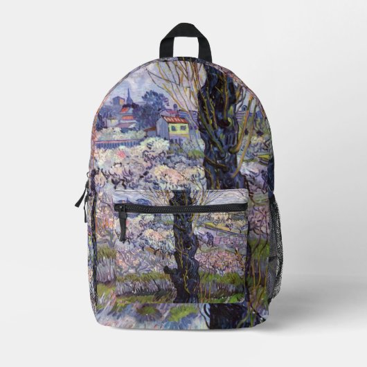 Sac À Dos Imprimé Van Gogh Vue Arles Jardin Fleuri (Recto)