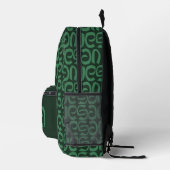 Sac À Dos Imprimé Végétal noir et vert (Droite)