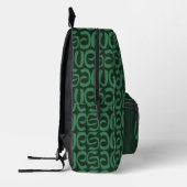 Sac À Dos Imprimé Végétal noir et vert (Gauche)