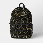 Sac À Dos Imprimé Veine d'or Kintsugi noir (Recto)