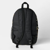 Sac À Dos Imprimé Veine d'or Kintsugi noir (Verso)