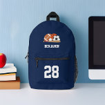 Sac À Dos Imprimé Ventilateur Sport amusant Personnalisé<br><div class="desc">Design sur mesure amusant avec un thème sportif. Personnalisez-le avec un nom ou un texte de votre choix pour un design unique.</div>