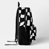 Sac À Dos Imprimé Vérification rétro noir et blanc Wavy (Gauche)