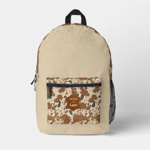 Sac À Dos Imprimé Véritable latte 100% Esthétique café en cuir de