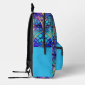 Sac À Dos Imprimé Verre sur Turquoise ver.# 2 - Personnalisé (Gauche)
