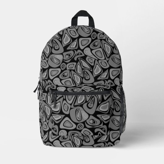 Sac À Dos Imprimé Vert, abstrait, rétro (Recto)