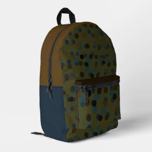 Sac À Dos Imprimé vert, bleu, marron, bronze et pois noir