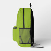 Sac À Dos Imprimé Vert Citron Branché Monogramme Nom Blanc (Droite)